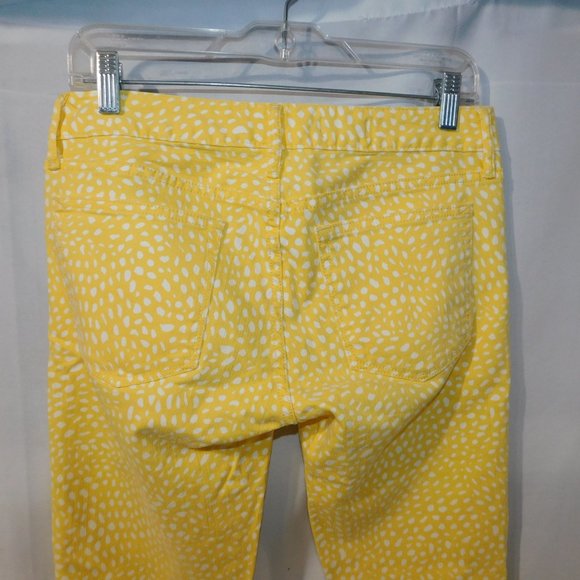 GAP 1969 Always Skinny Womens 27 Yellow White Polkadot Stretch Jeans - Picture 9 of 10